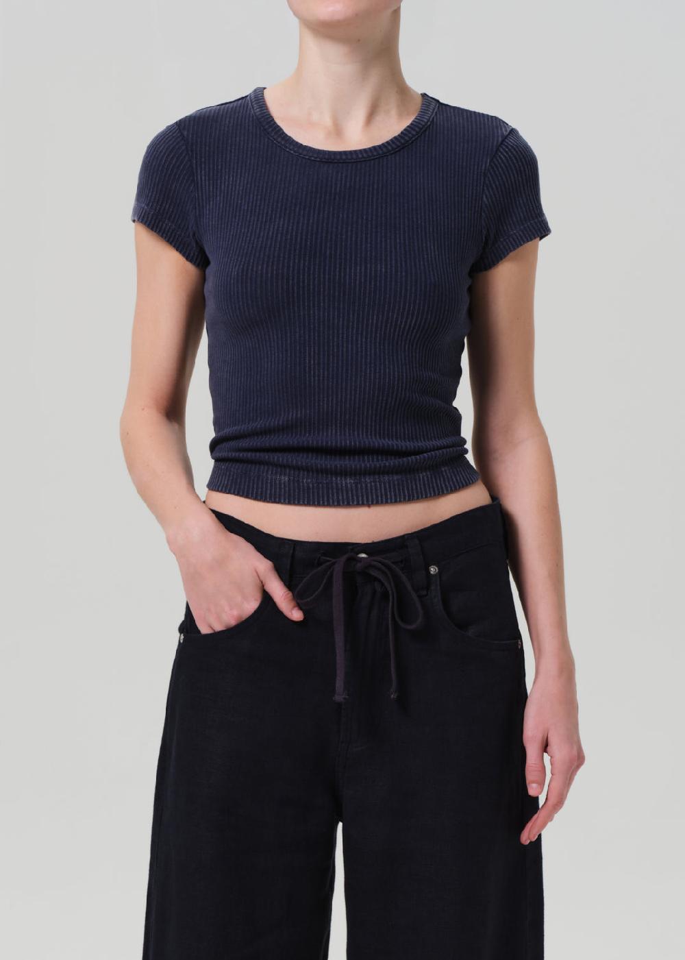 gold sign Nello Tee In Mineral Navy