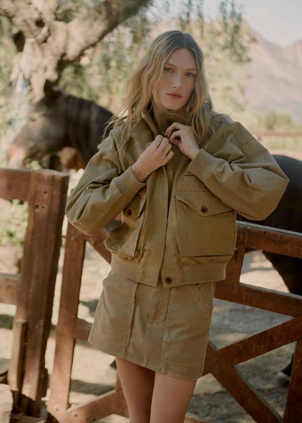 Gold Sign Norelle Mini Utility Skirt In Heirloom