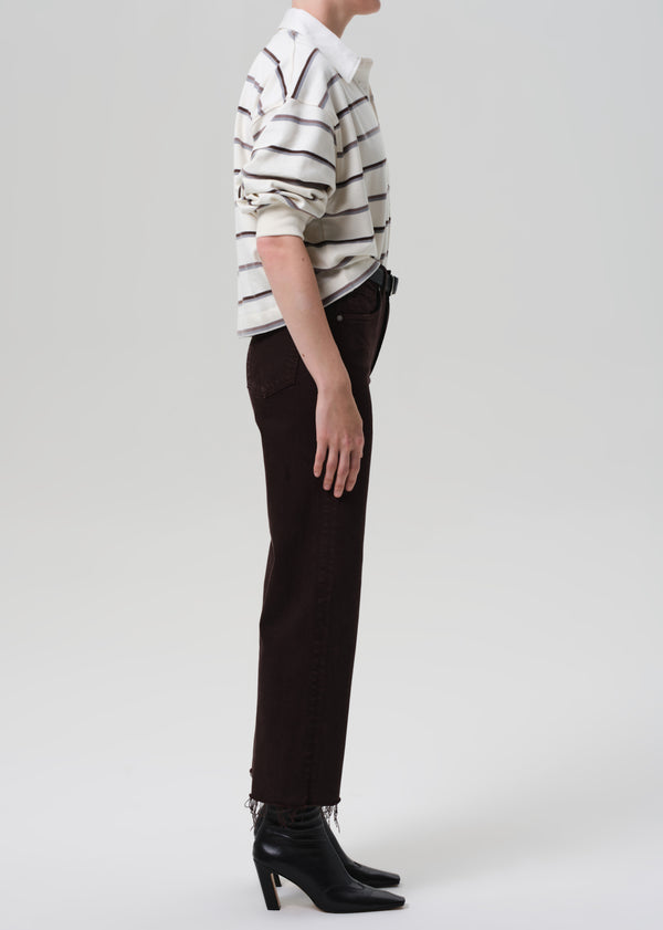 Gold Sign Palma Straight Raw Hem In Carob