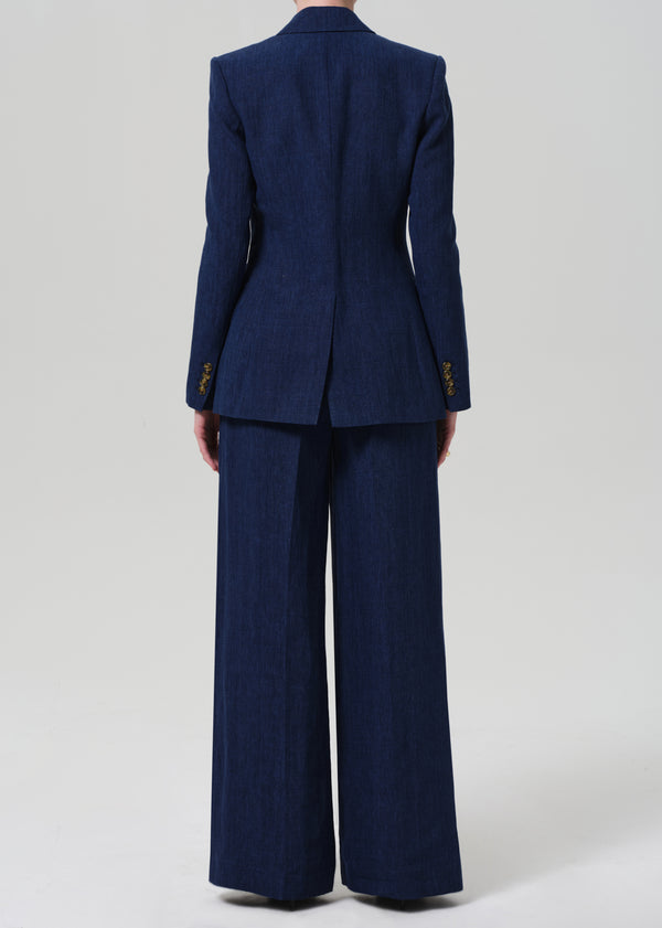 Gold Sign Park Trouser Linen In Denim