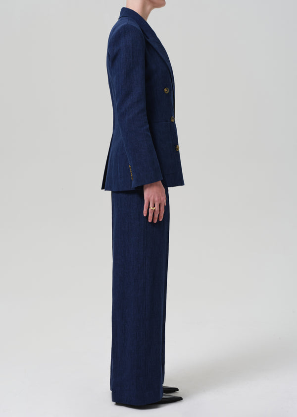 Gold Sign Park Trouser Linen In Denim