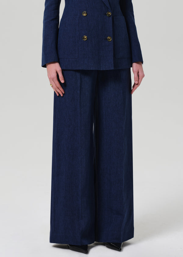 Gold Sign Park Trouser Linen In Denim