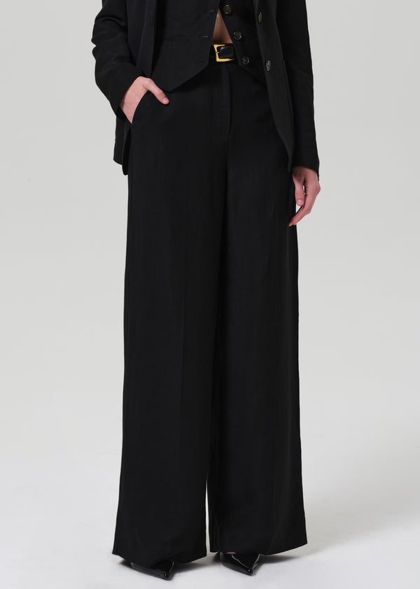 Gold Sign Park Trouser Linen Twill In Black