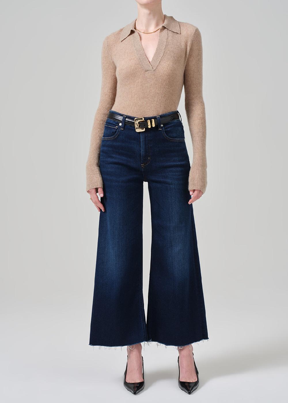 gold sign Petite Lyra Wide Leg Crop In Lotus