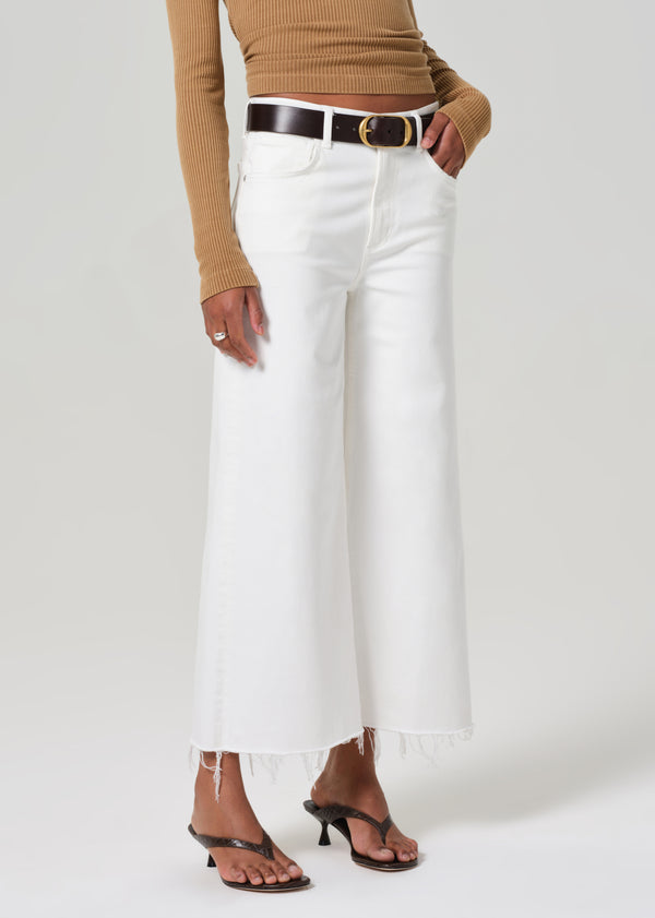 Gold Sign Petite Lyra Wide Leg Crop In Soft White