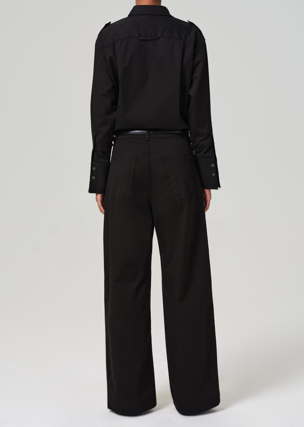 Gold Sign Petra Pleated Trouser In Black