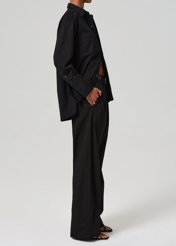 Gold Sign Petra Pleated Trouser In Black