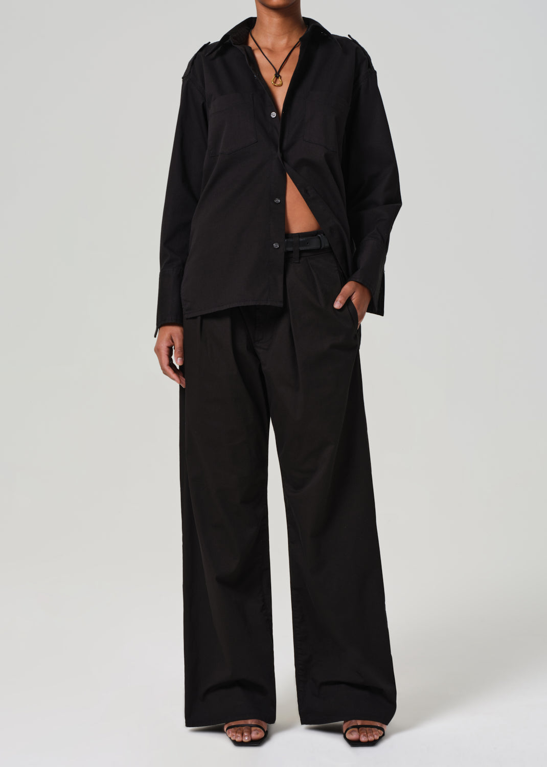gold sign Petra Pleated Trouser In Black