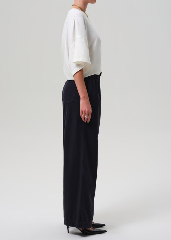 Gold Sign Petra Pleated Trouser In True Navy