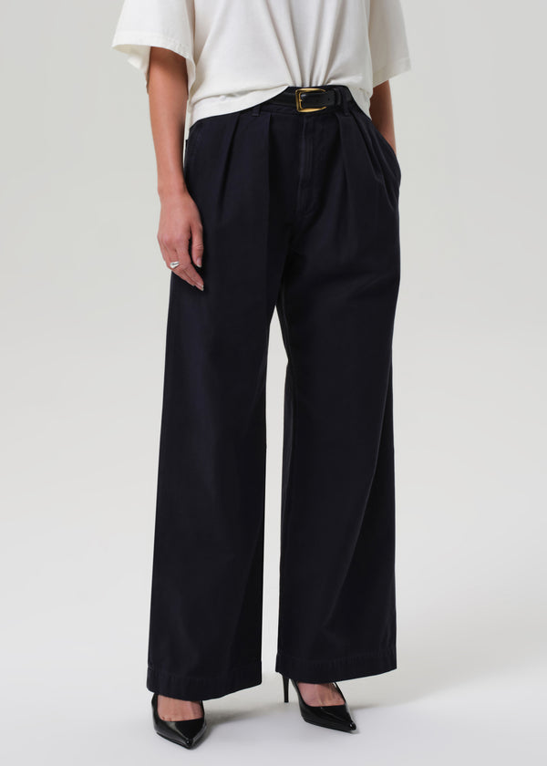 Gold Sign Petra Pleated Trouser In True Navy