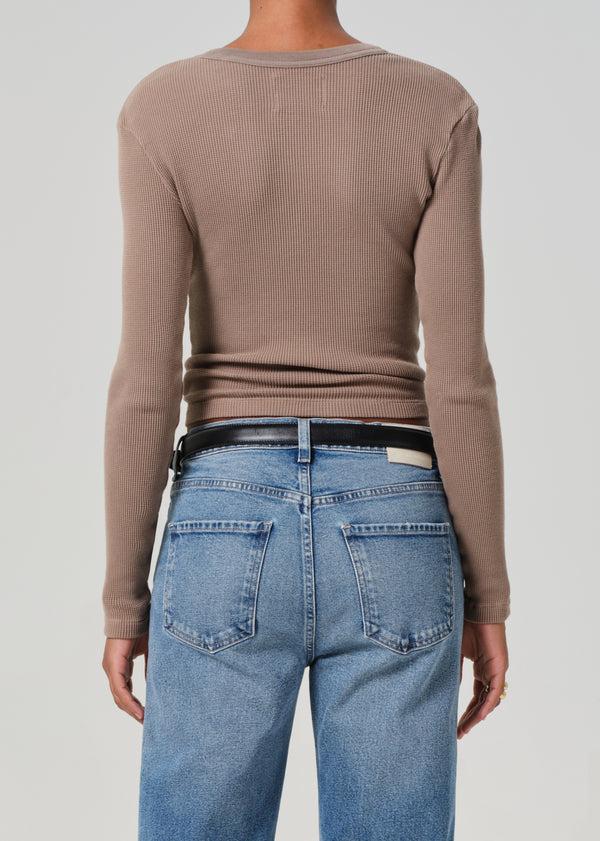 Gold Sign Pilar Waffle Crewneck In Bezal