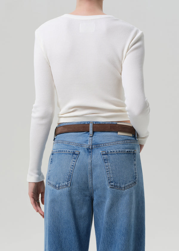 Gold Sign Pilar Waffle Crewneck In Pashmina