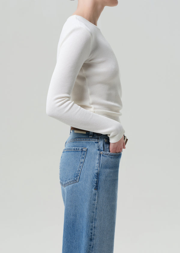 Gold Sign Pilar Waffle Crewneck In Pashmina