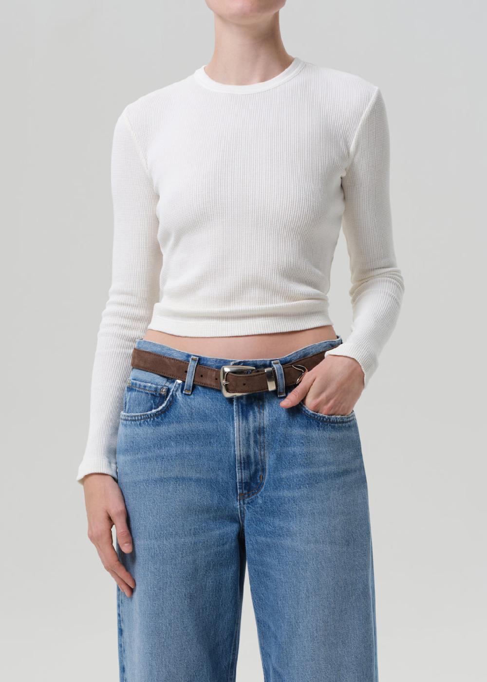 gold sign Pilar Waffle Crewneck In Pashmina