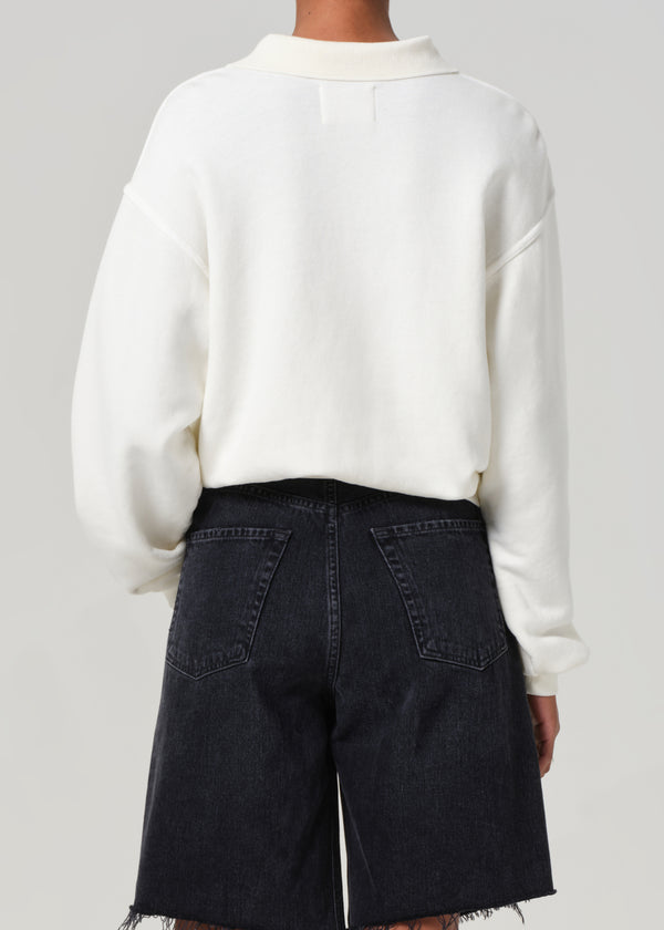 Gold Sign Remi Collared Pullover In Pashmina