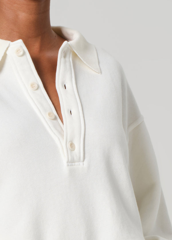 Gold Sign Remi Collared Pullover In Pashmina