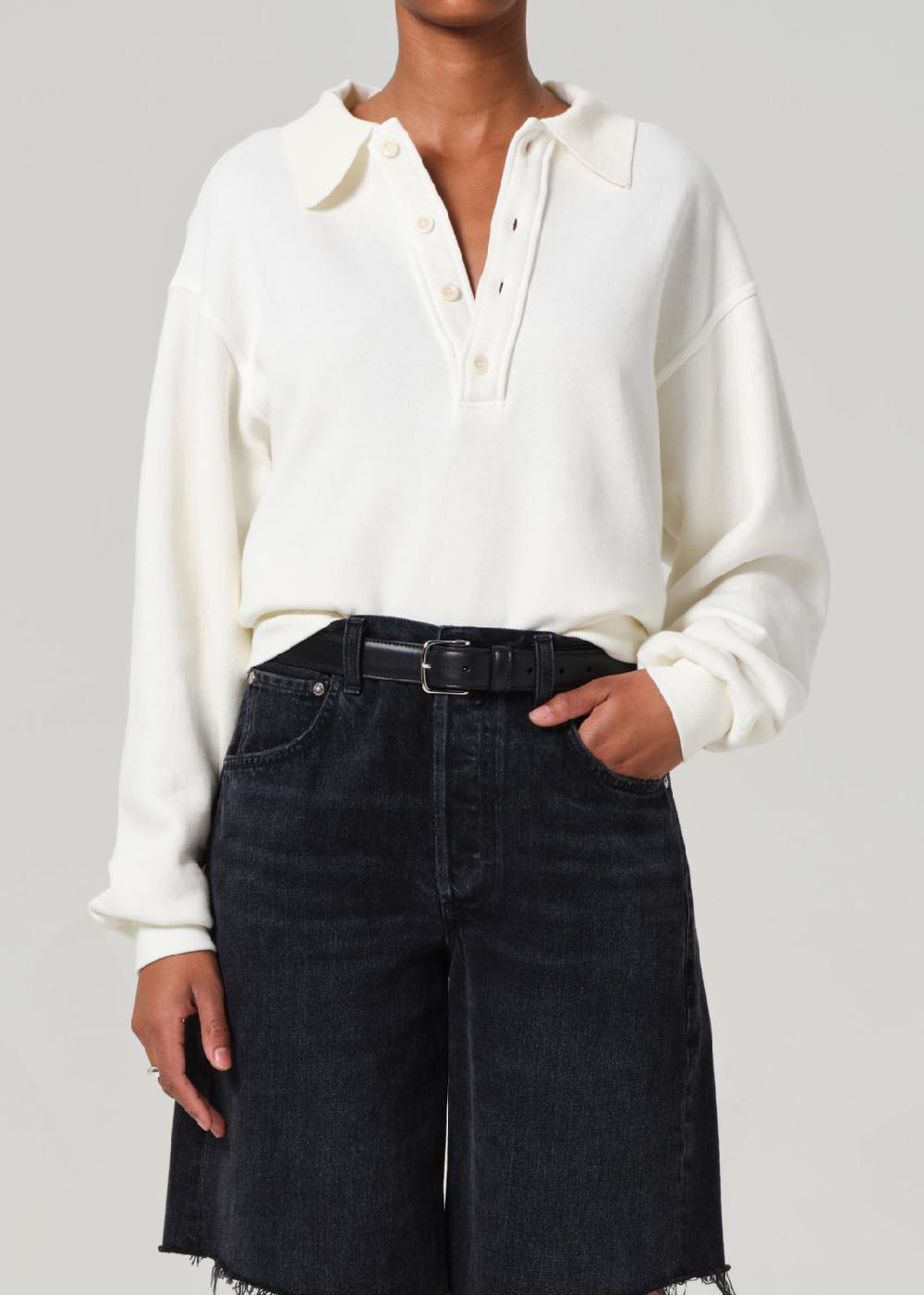 gold sign Remi Collared Pullover In Pashmina