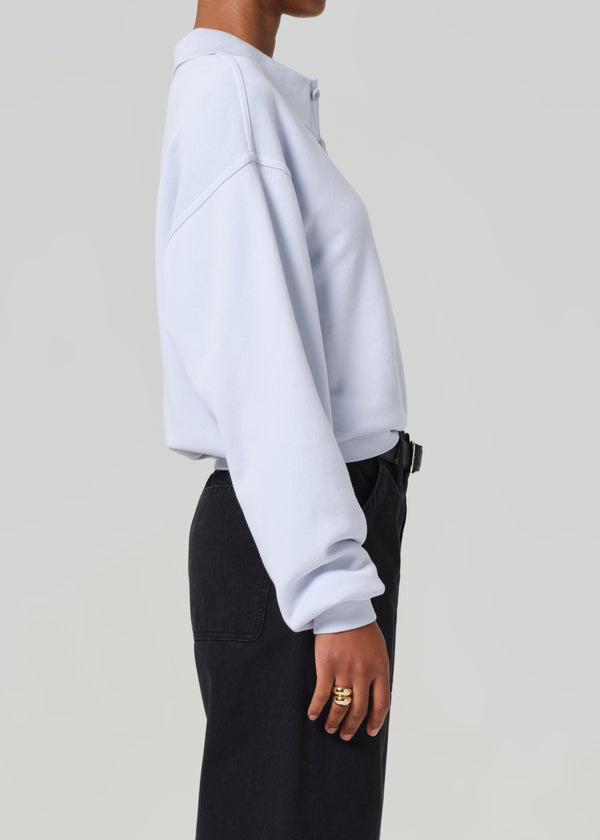 Gold Sign Remi Collared Pullover In Santa Cruz