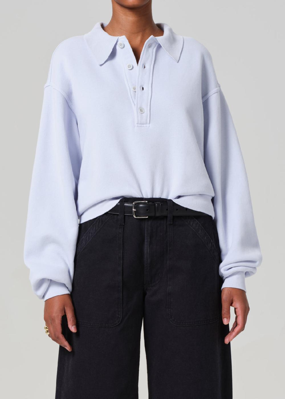 gold sign Remi Collared Pullover In Santa Cruz