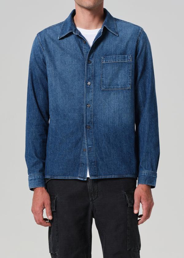 Gold Sign Rework Shirt Chambray In Nile