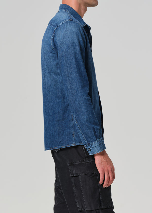 Gold Sign Rework Shirt Chambray In Nile