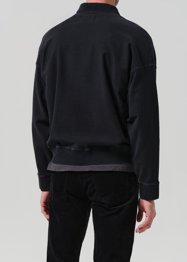 Gold Sign Rugby Polo In Charred Cedar