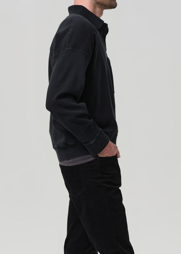 Gold Sign Rugby Polo In Charred Cedar