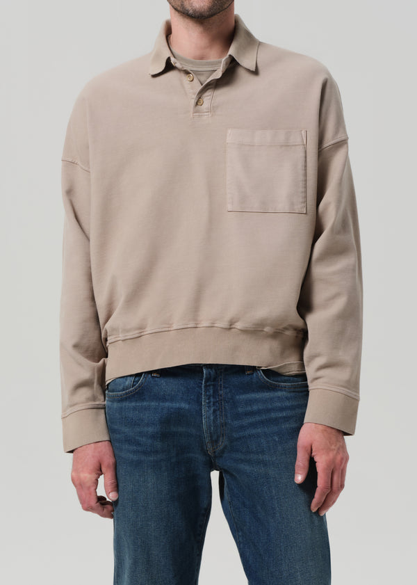 Gold Sign Rugby Polo In Vintage Stone