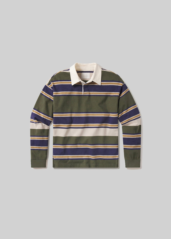 Gold Sign Rugby Shirt In Green Rugby Stripe