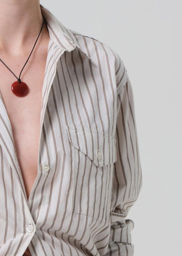 Gold Sign Shay Shirt In Albi Stripe