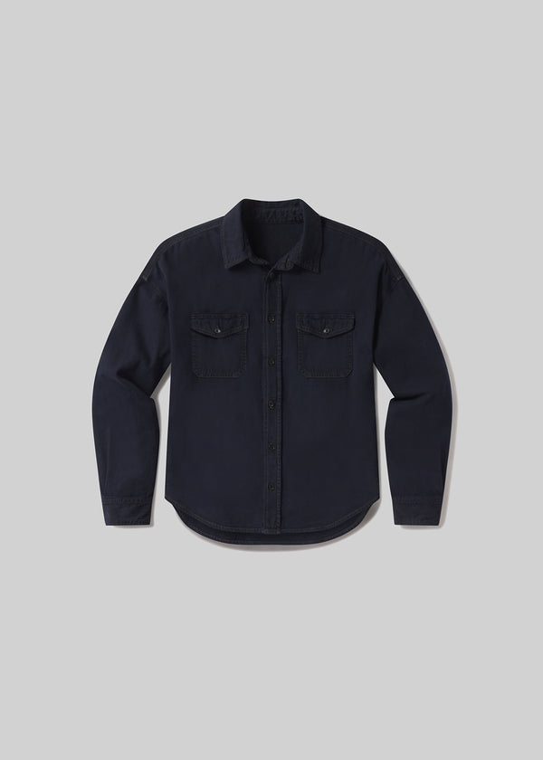 Gold Sign Shigoto Shirt In Dark Indigo