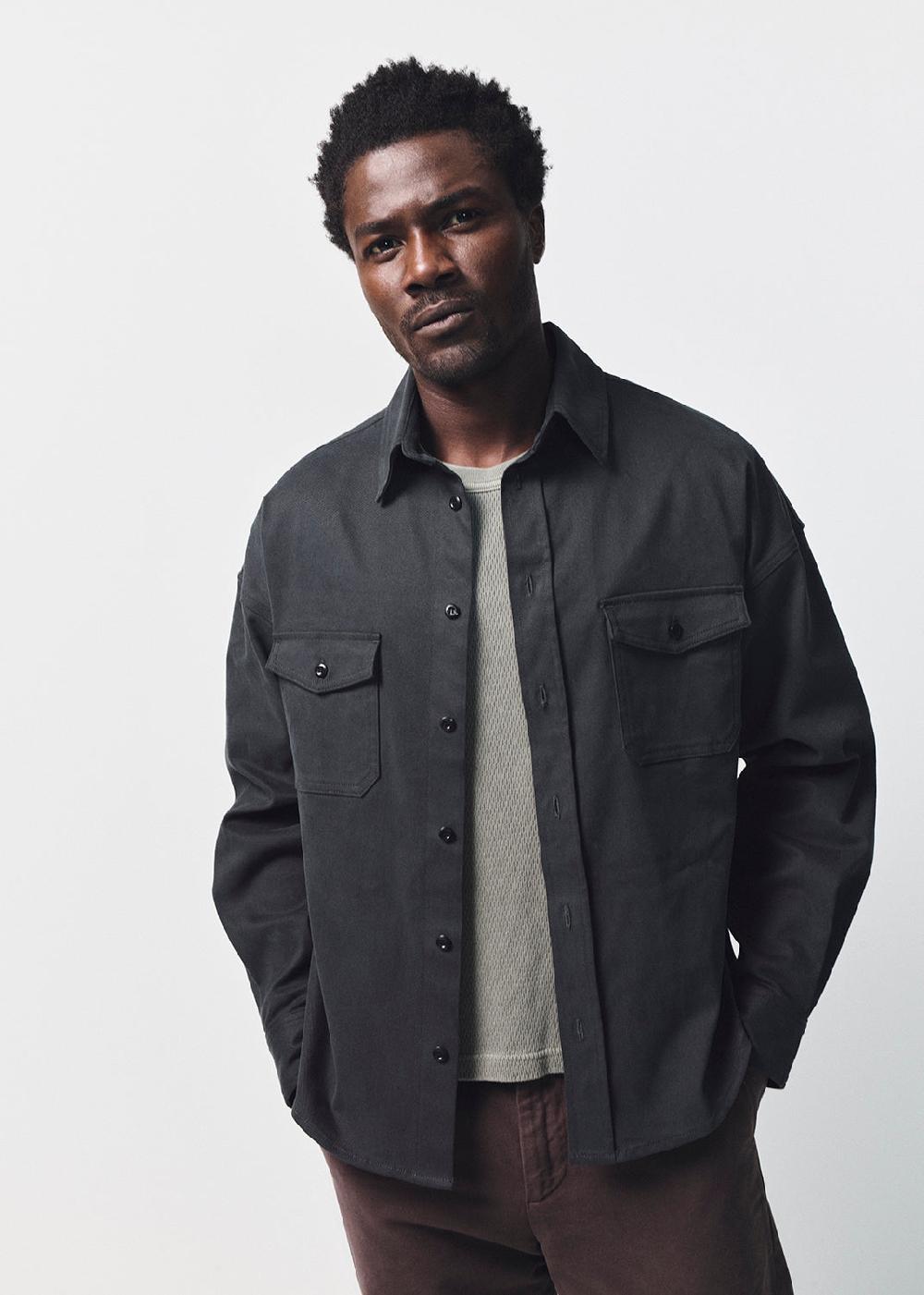 gold sign Shigoto Shirt In Dark Indigo