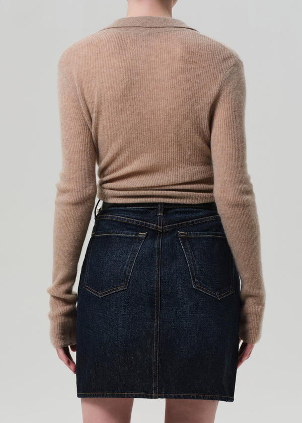 Gold Sign Simone Polo Sweater In Mushroom