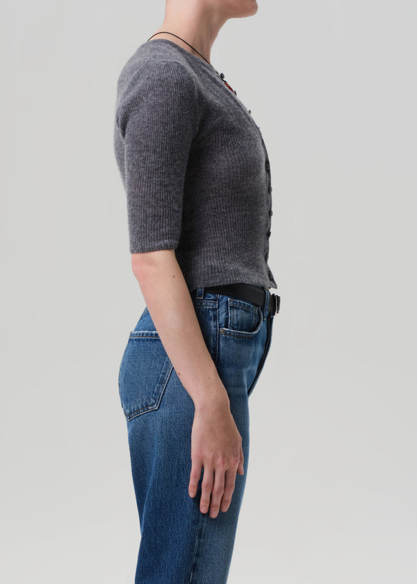 Gold Sign Tabitha Cardigan In Charcoal Heather