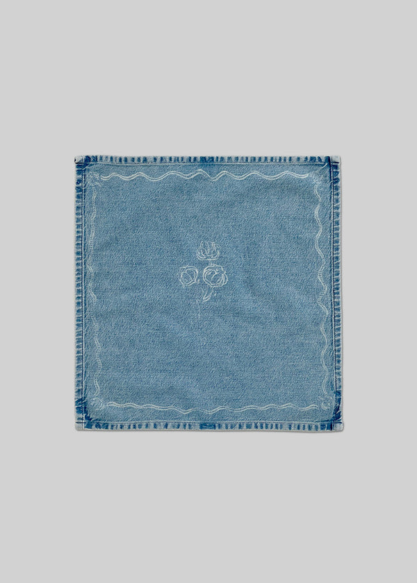 Gold Sign Table Napkin Set In Medium Indigo