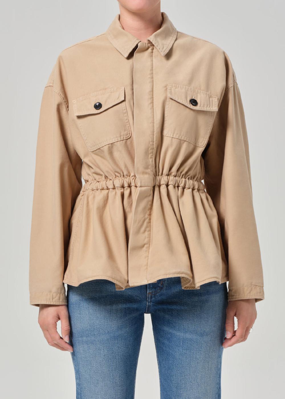 gold sign Utility Cinched Jacket In Tiramisu