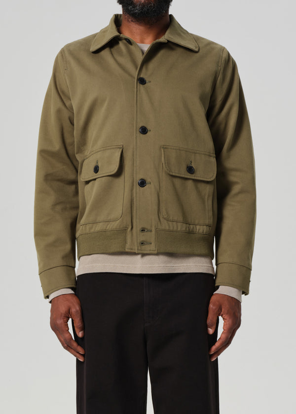 Gold Sign Utility Jacket In Army Green