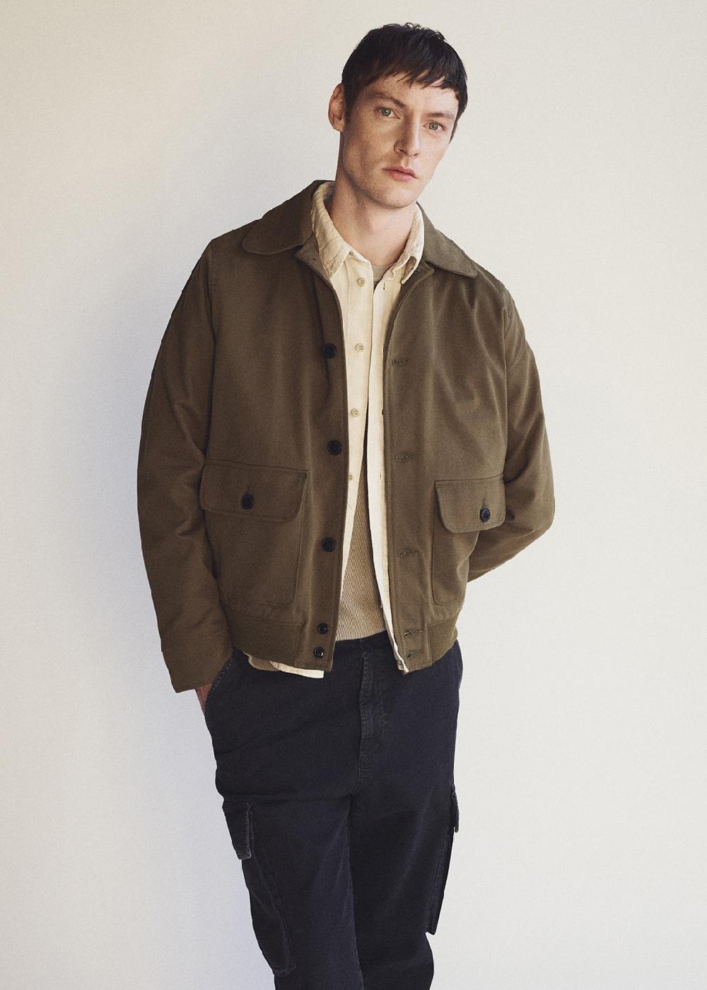 gold sign Utility Jacket In Army Green