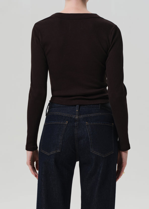 Gold Sign Varra Henley In Chocolate