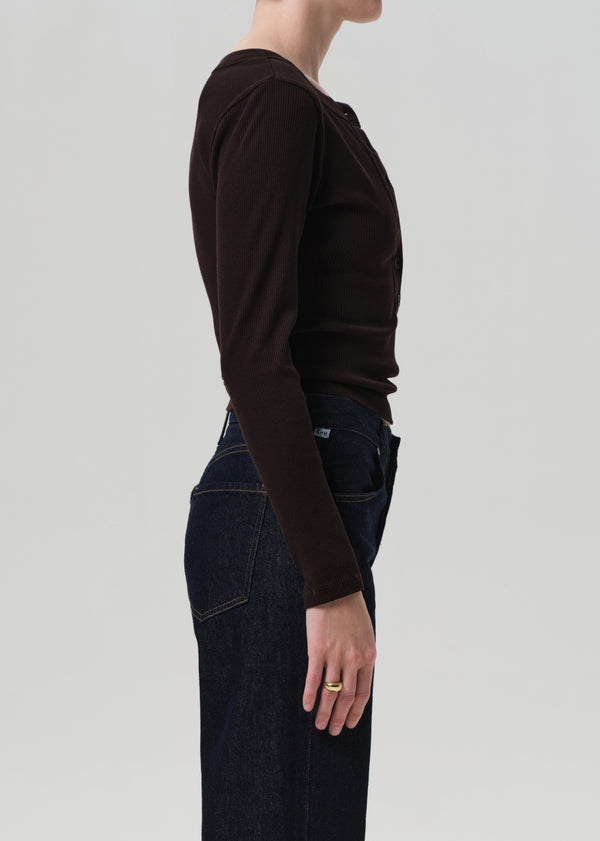 Gold Sign Varra Henley In Chocolate