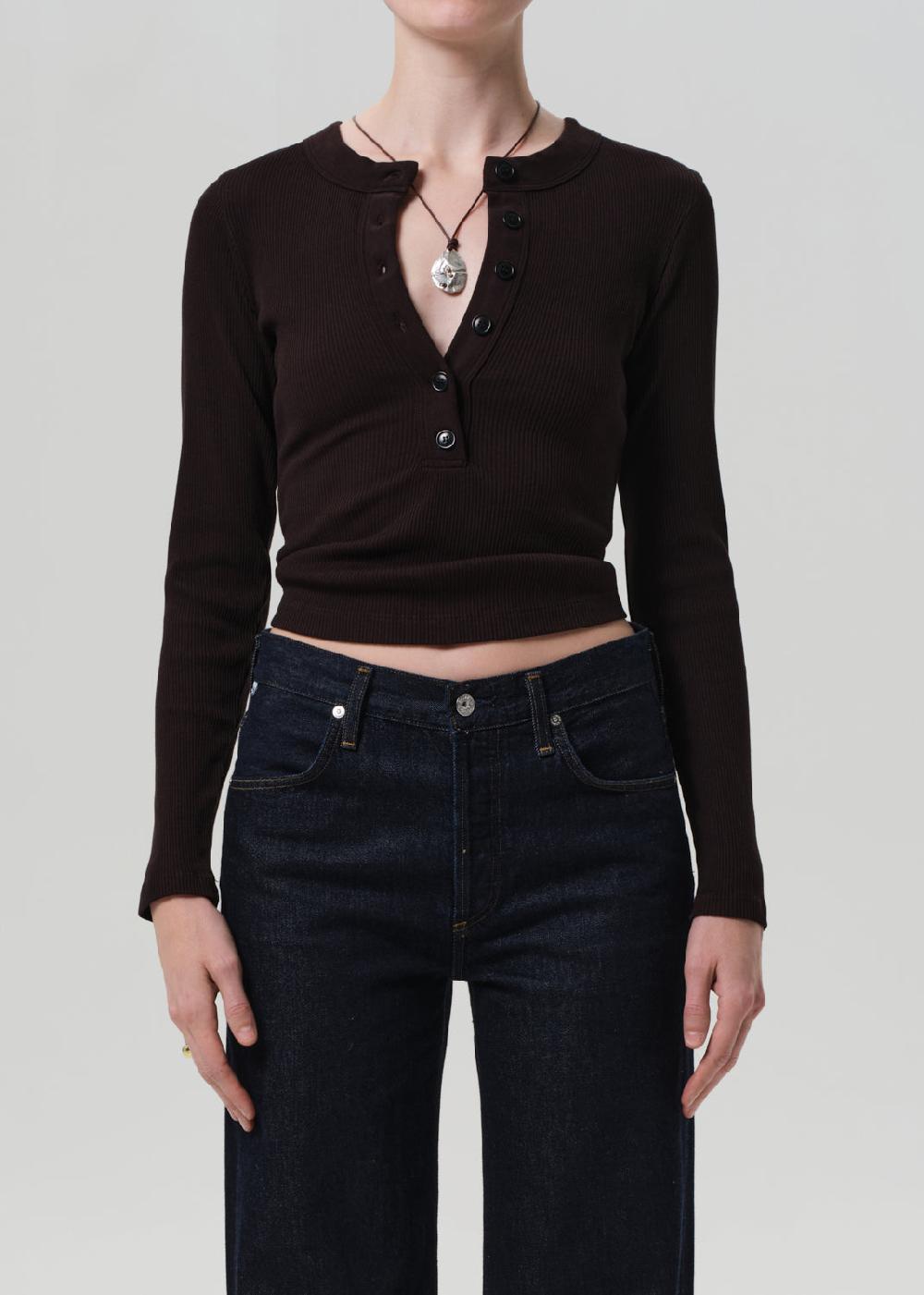 gold sign Varra Henley In Chocolate