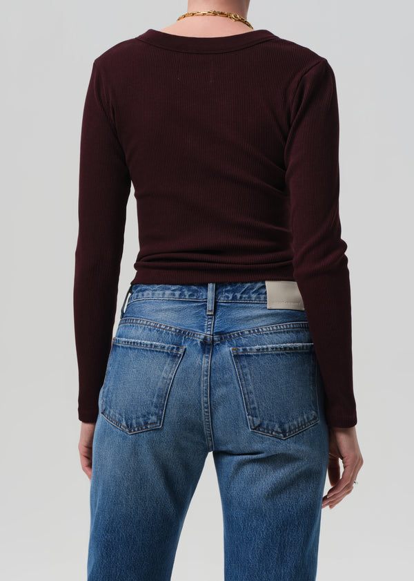 Gold Sign Varra Henley In Mahogany