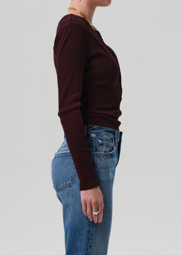 Gold Sign Varra Henley In Mahogany