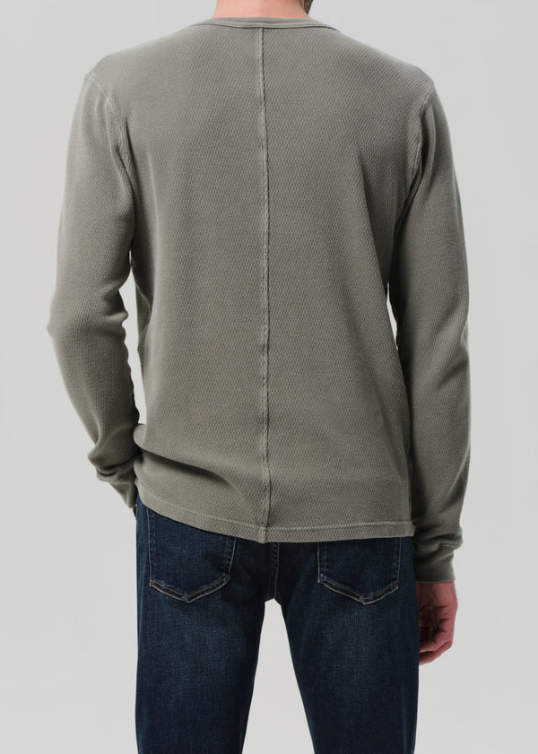 Gold Sign Waffle Crewneck In Fatigue