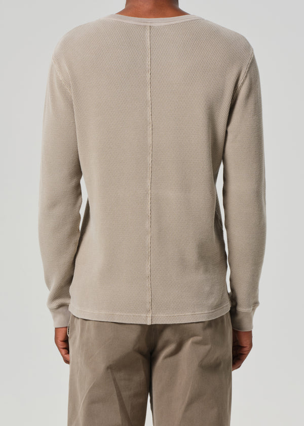 Gold Sign Waffle Crewneck In Pelican