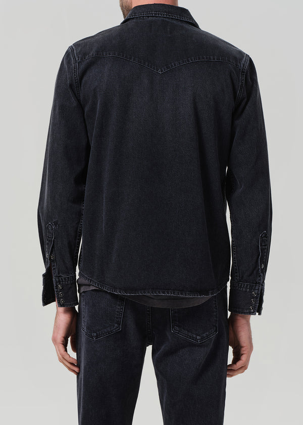 Gold Sign Western Shirt In Vintage Black