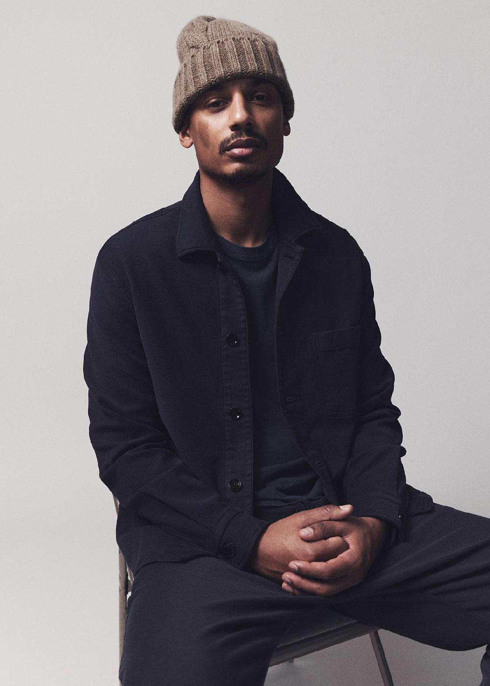 gold sign Work Shirt In Navy