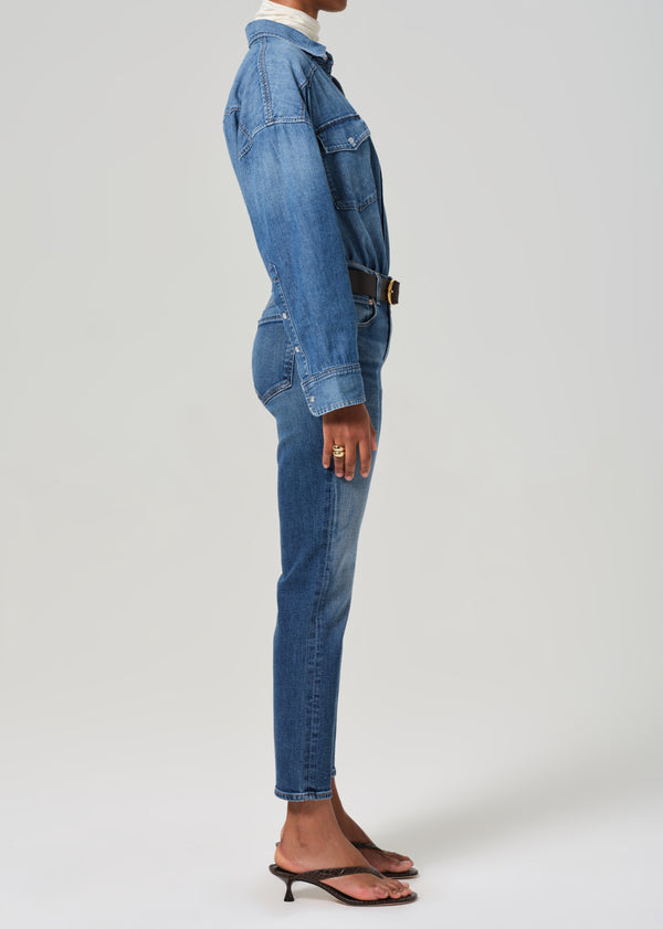 Gold Sign Zurie Ankle In Abalone