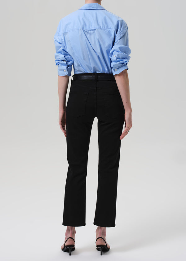 Gold Sign Isola Mid Rise Cropped Boot In Plush Black