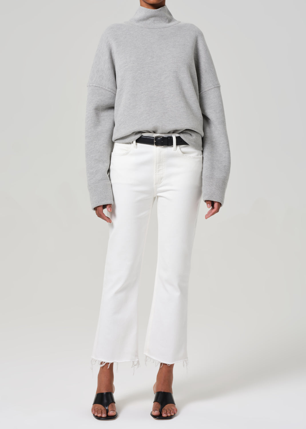 gold sign Isola Mid Rise Cropped Boot In Soft White